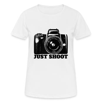 Camera Shoot Photo Shoot Photographer Gift Idea - Women's Breathable T-Shirt - white - Front - AI Model Female 172 dark (172cm)