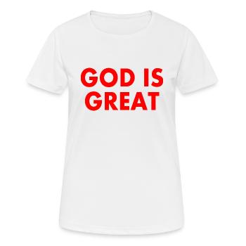 god is great - Frauen T-Shirt atmungsaktiv - Weiß - Vorne - AI Model Female 172 dark (172cm)