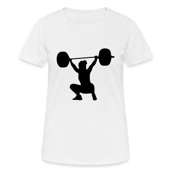 Weightlifter, weightlifting woman - T-shirt respirant Femme - blanc - Devant - AI Model Female 172 dark (172cm)