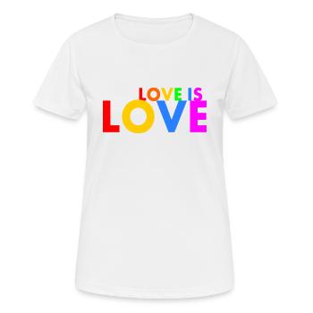 Love is love - Frauen T-Shirt atmungsaktiv - Weiß - Vorne - AI Model Female 172 dark (172cm)