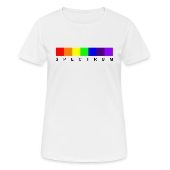 Spektrum 01 (schwarzer Text) - Frauen T-Shirt atmungsaktiv - Weiß - Vorne - AI Model Female 172 dark (172cm)