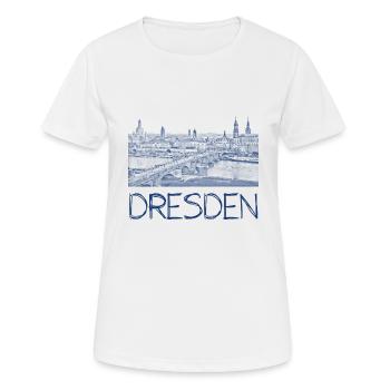 Kulizeichnung Dresden - Frauen T-Shirt atmungsaktiv - Weiß - Vorne - AI Model Female 172 dark (172cm)