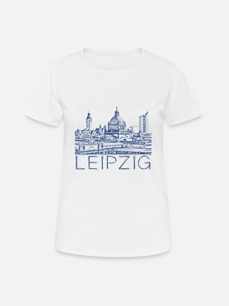 Kulizeichnung Leipzig - Frauen T-Shirt atmungsaktiv - Weiß