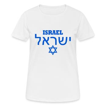 Israel - T-shirt respirant Femme - blanc - Devant - AI Model Female 172 dark (172cm)