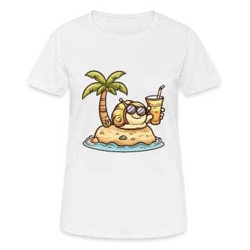 Snail Summer Vacation - Women's Breathable T-Shirt - white - Front - AI Model Female 172 dark (172cm)