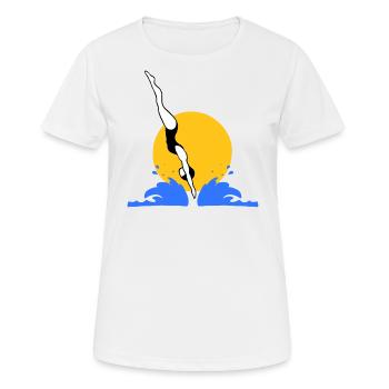 Sprung ins Wasser - Frauen T-Shirt atmungsaktiv - Weiß - Vorne - AI Model Female 172 dark (172cm)