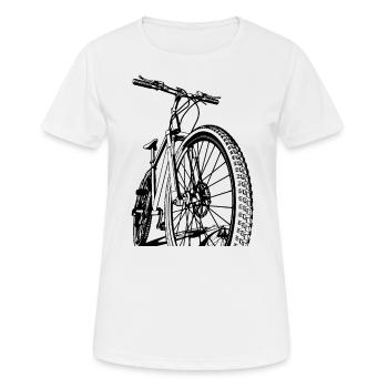 Bike, mountain bike, MTB, bicycle, extreme sports - Women's Breathable T-Shirt - white - Front - AI Model Female 172 dark (172cm)