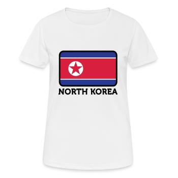Nationalflagge von Nordkorea - Frauen T-Shirt atmungsaktiv - Weiß - Vorne - AI Model Female 172 dark (172cm)