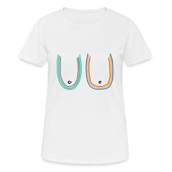 Brüste bunt - Frauen T-Shirt atmungsaktiv - Weiß - Vorne - AI Model Female 172 dark (172cm)