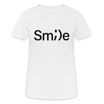 Sourire - T-shirt respirant Femme - blanc - Devant - AI Model Female 172 dark (172cm)