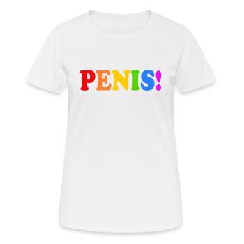Pénis - T-shirt respirant Femme - blanc - Devant - AI Model Female 172 dark (172cm)