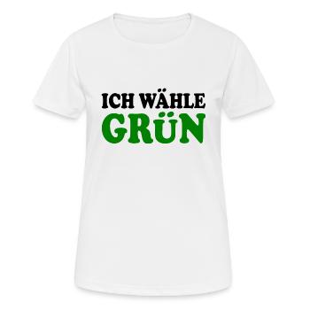 Je choisis le vert - T-shirt respirant Femme - blanc - Devant - AI Model Female 172 dark (172cm)