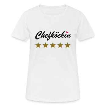 5 Sterne Chefköchin mit Herz. * Koch Köchin kochen - Frauen T-Shirt atmungsaktiv - Weiß - Vorne - AI Model Female 172 dark (172cm)