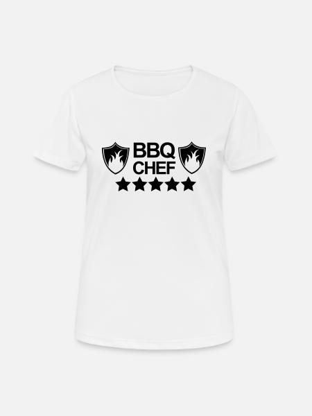 Grill,Grilling,BBQ,cooking,chef,meat,summer,sausag - Women's Breathable T-Shirt - white