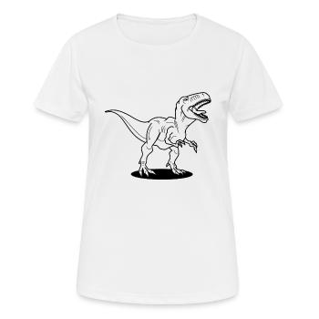 T-Rex - Frauen T-Shirt atmungsaktiv - Weiß - Vorne - AI Model Female 172 dark (172cm)