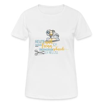Nähen Schneidern Frauen Spruch Handarbeit - Frauen T-Shirt atmungsaktiv - Weiß - Vorne - AI Model Female 172 dark (172cm)