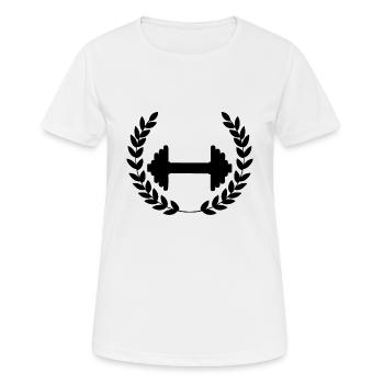 Dumbbell wreath fitness training health - Women's Breathable T-Shirt - white - Front - AI Model Female 172 dark (172cm)