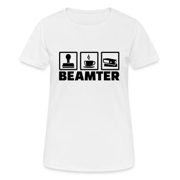 Beamter - Frauen T-Shirt atmungsaktiv - Weiß - Vorne - AI Model Female 172 dark (172cm)