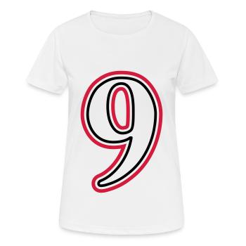 9 Number number - Women's Breathable T-Shirt - white - Front - AI Model Female 172 dark (172cm)