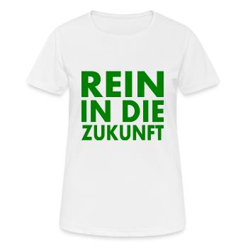 Rein in die zukunft - Frauen T-Shirt atmungsaktiv - Weiß - Vorne - AI Model Female 172 dark (172cm)