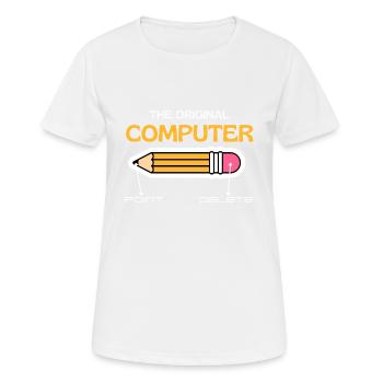 Der ursprüngliche Computer, Retro-Computerliebhaber - Frauen T-Shirt atmungsaktiv - Weiß - Vorne - AI Model Female 172 dark (172cm)