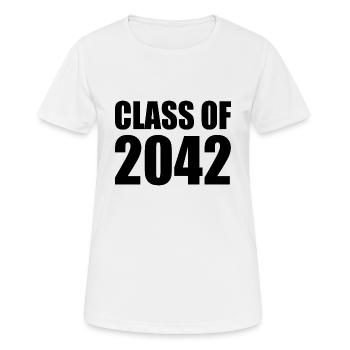 Class of 2042 - Women's Breathable T-Shirt - white - Front - AI Model Female 172 dark (172cm)