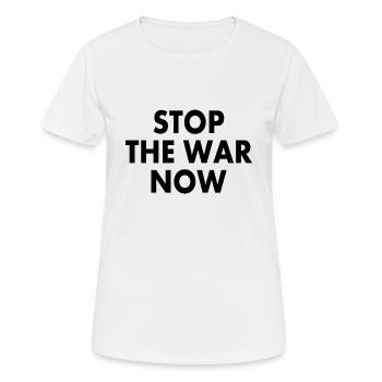Stop the war now - T-shirt respirant Femme - blanc - Devant - AI Model Female 172 dark (172cm)