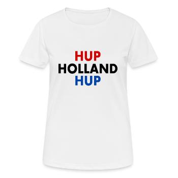 Hup holland hup - Frauen T-Shirt atmungsaktiv - Weiß - Vorne - AI Model Female 172 dark (172cm)