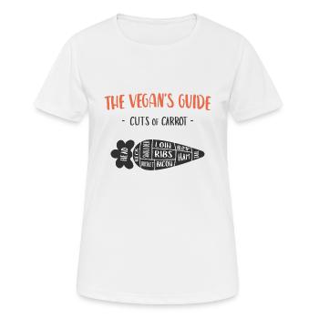 Vegan's Guide Möhrenstücke - Frauen T-Shirt atmungsaktiv - Weiß - Vorne - AI Model Female 172 dark (172cm)