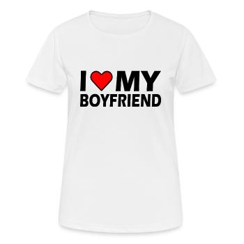 I love my boyfriend - Frauen T-Shirt atmungsaktiv - Weiß - Vorne - AI Model Female 172 dark (172cm)