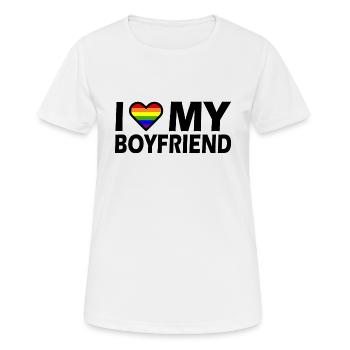 I love my boyfriend - Frauen T-Shirt atmungsaktiv - Weiß - Vorne - AI Model Female 172 dark (172cm)