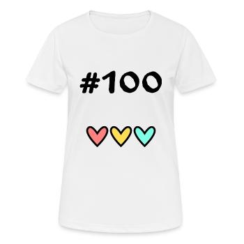 100 ANS. 100e ANNIVERSAIRE. ANNIVERSAIRE 100 ANS. - T-shirt respirant Femme - blanc - Devant - AI Model Female 172 dark (172cm)