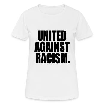 United against racism - T-shirt respirant Femme - blanc - Devant - AI Model Female 172 dark (172cm)