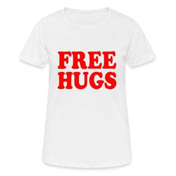 Free hugs - Frauen T-Shirt atmungsaktiv - Weiß - Vorne - AI Model Female 172 dark (172cm)