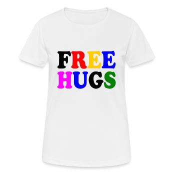 Free hugs - Frauen T-Shirt atmungsaktiv - Weiß - Vorne - AI Model Female 172 dark (172cm)
