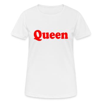 Queen - Frauen T-Shirt atmungsaktiv - Weiß - Vorne - AI Model Female 172 dark (172cm)