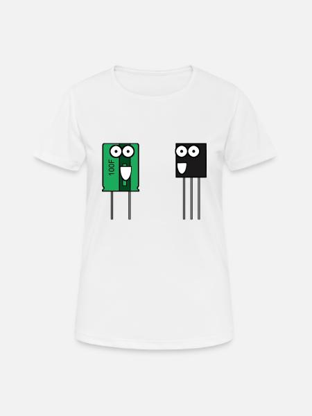 Kondensator & Transistor - Frauen T-Shirt atmungsaktiv - Weiß