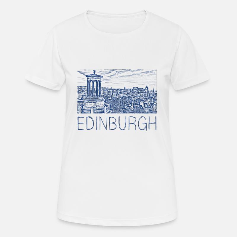 Pen drawing Edinburgh - Women's Breathable T-Shirt - white