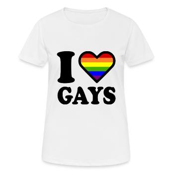 I love gays - Frauen T-Shirt atmungsaktiv - Weiß - Vorne - AI Model Female 172 dark (172cm)