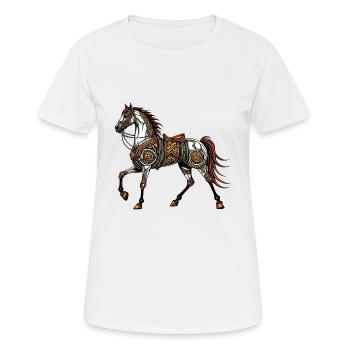 Steampunk horse - Women's Breathable T-Shirt - white - Front - AI Model Female 172 dark (172cm)