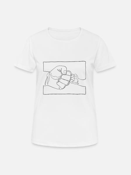 Vater und Sohn Teamwork - Frauen T-Shirt atmungsaktiv - Weiß