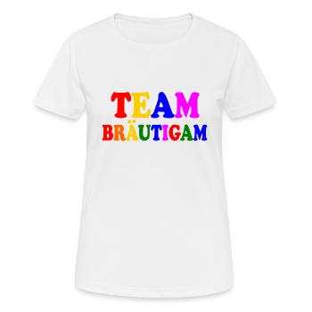 Team bräutigam - Frauen T-Shirt atmungsaktiv - Weiß - Vorne - AI Model Female 172 dark (172cm)