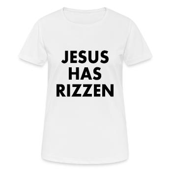 Jesus has rizzen - Frauen T-Shirt atmungsaktiv - Weiß - Vorne - AI Model Female 172 dark (172cm)