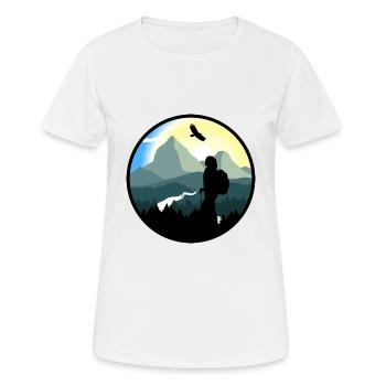 Montagnes, randonnée, nature sauvage - femme - T-shirt respirant Femme - blanc - Devant - AI Model Female 172 dark (172cm)