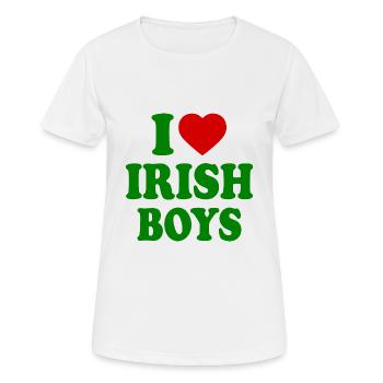 I love irish boys - Frauen T-Shirt atmungsaktiv - Weiß - Vorne - AI Model Female 172 dark (172cm)