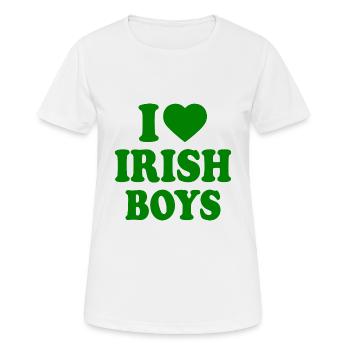 I love irish boys - Frauen T-Shirt atmungsaktiv - Weiß - Vorne - AI Model Female 172 dark (172cm)