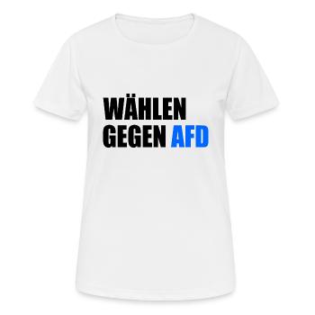 Wählen gegen afd - Frauen T-Shirt atmungsaktiv - Weiß - Vorne - AI Model Female 172 dark (172cm)