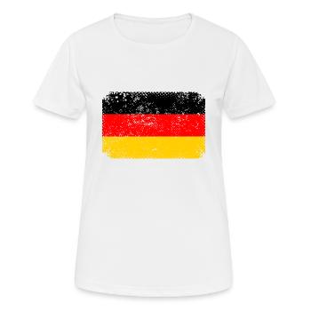 Allemagne Drapeau allemand Drapeau Used Look Patrie - T-shirt respirant Femme - blanc - Devant - AI Model Female 172 dark (172cm)