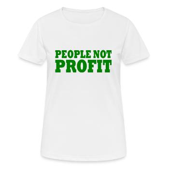 People not profit - T-shirt respirant Femme - blanc - Devant - AI Model Female 172 dark (172cm)