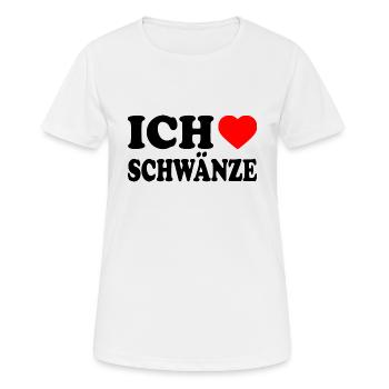 Ich liebe schwänze - Frauen T-Shirt atmungsaktiv - Weiß - Vorne - AI Model Female 172 dark (172cm)